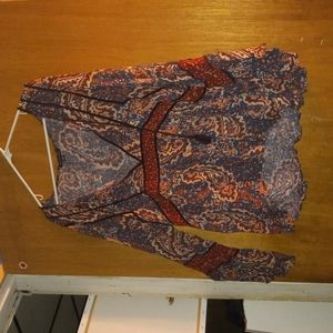 Ladies teens AE O xl long sleeve tunic floral shirt